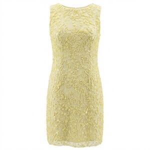 French Connection Beaded Yellow Cocktail Dress Size 2